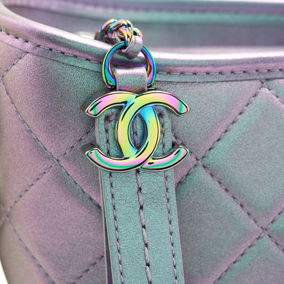 Chanel Large Gabrielle Hobo Lambskin/Calfskin Iridescent Purple Rainbow Colour Multicolour Hardware