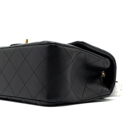 Chanel Mini Rectangular Flap Bag Lambskin Black L (Microchip)