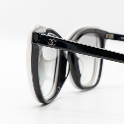 Chanel Magnetic Clip On Sunglasses Black/White