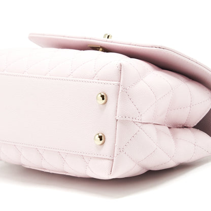 Chanel 22P Small Coco Handle Caviar Light Pink L