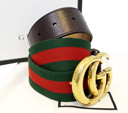 GUCCI Web Belt with Double G buckle 409416