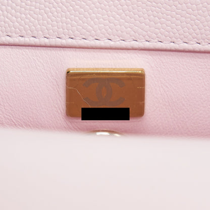 Chanel 22P Small Coco Handle Caviar Light Pink L