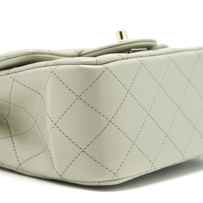 Chanel 22C Mini Square Flap Bag Lambskin Light Grey L