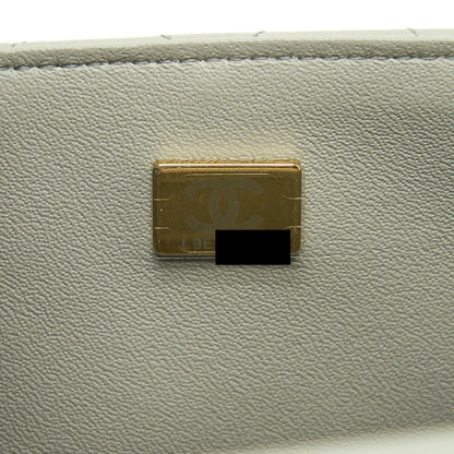 Chanel 22C Mini Square Flap Bag Lambskin Light Grey L