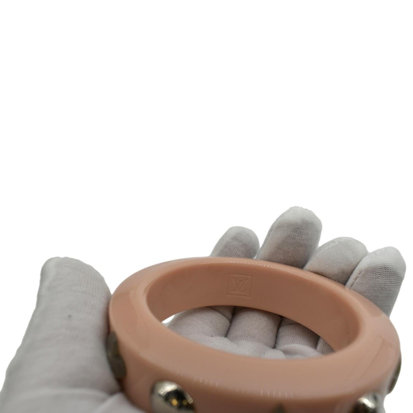 LOUIS VUITTON Monogram Flower Light Pink Bangle Bracelet
