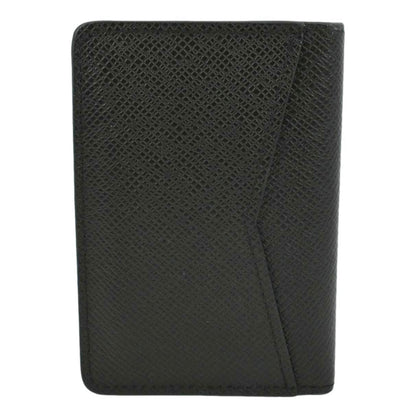 LOUIS VUITTON Taiga Leather Pocket Organizer Zippy Wallet Black