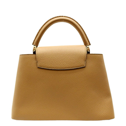 LOUIS VUITTON Capucines MM Taurillon Leather Satchel Bag Golden