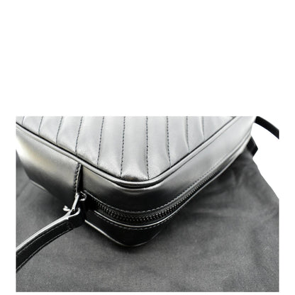 YVES SAINT LAURENT Lou Chevron Leather Camera Crossbody Bag Black