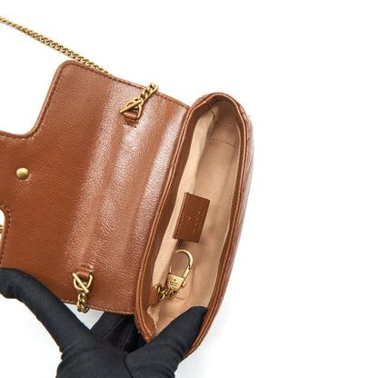 Gucci GG Marmont Matelasse Super Mini Bag Brown