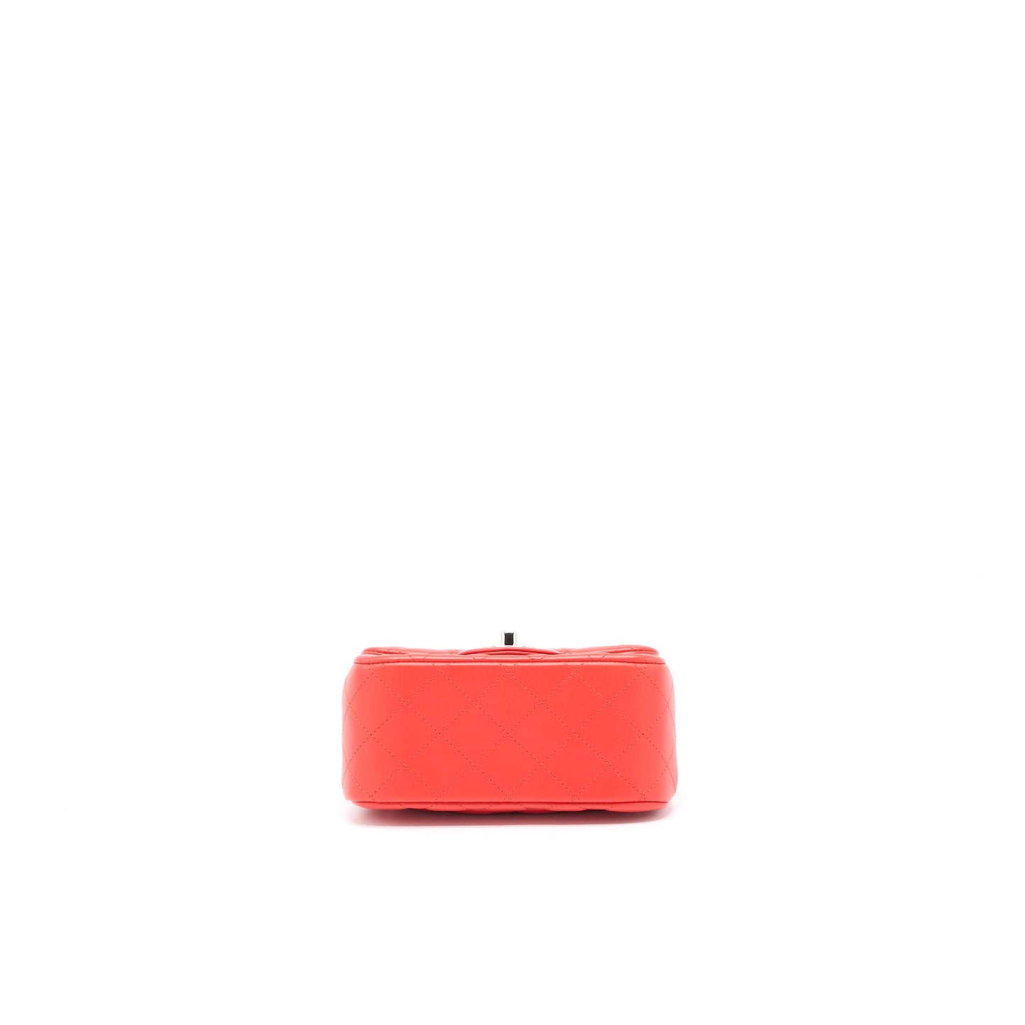 Chanel Mini Square Flap Bag Lambskin Orange Red