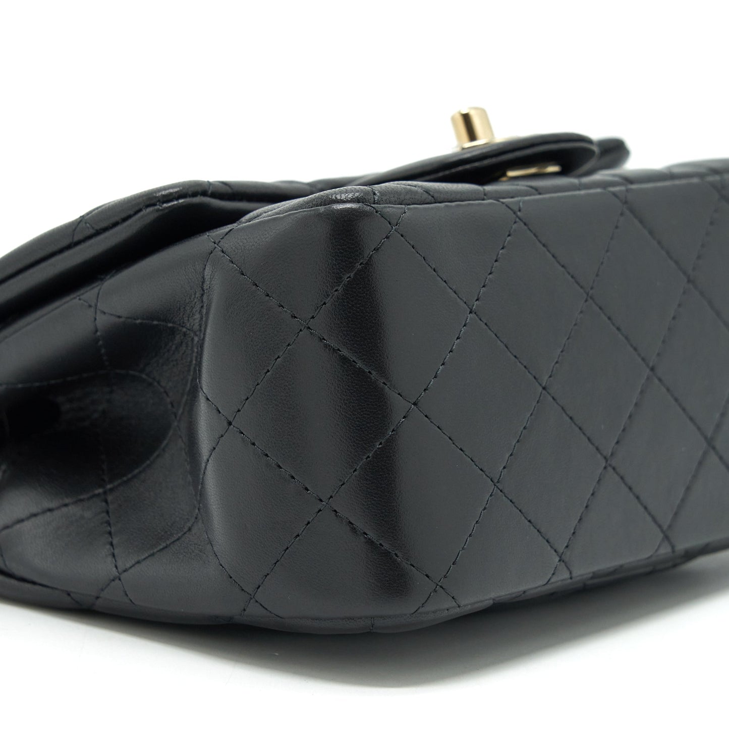 Chanel Mini Square Flap Bag Lambskin Black L