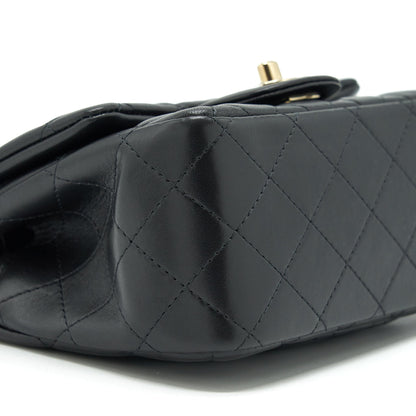 Chanel Mini Square Flap Bag Lambskin Black L