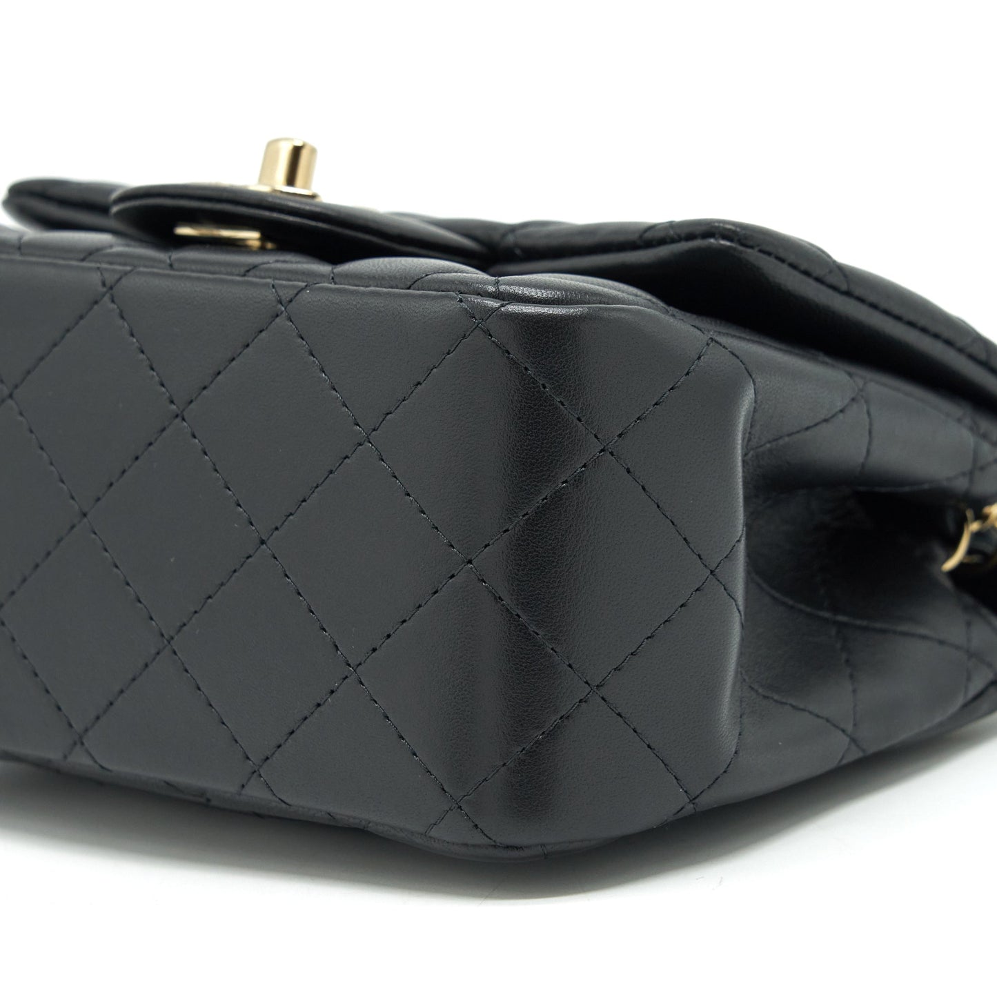 Chanel Mini Square Flap Bag Lambskin Black L