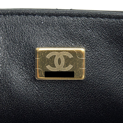 Chanel Mini Square Flap Bag Lambskin Black L