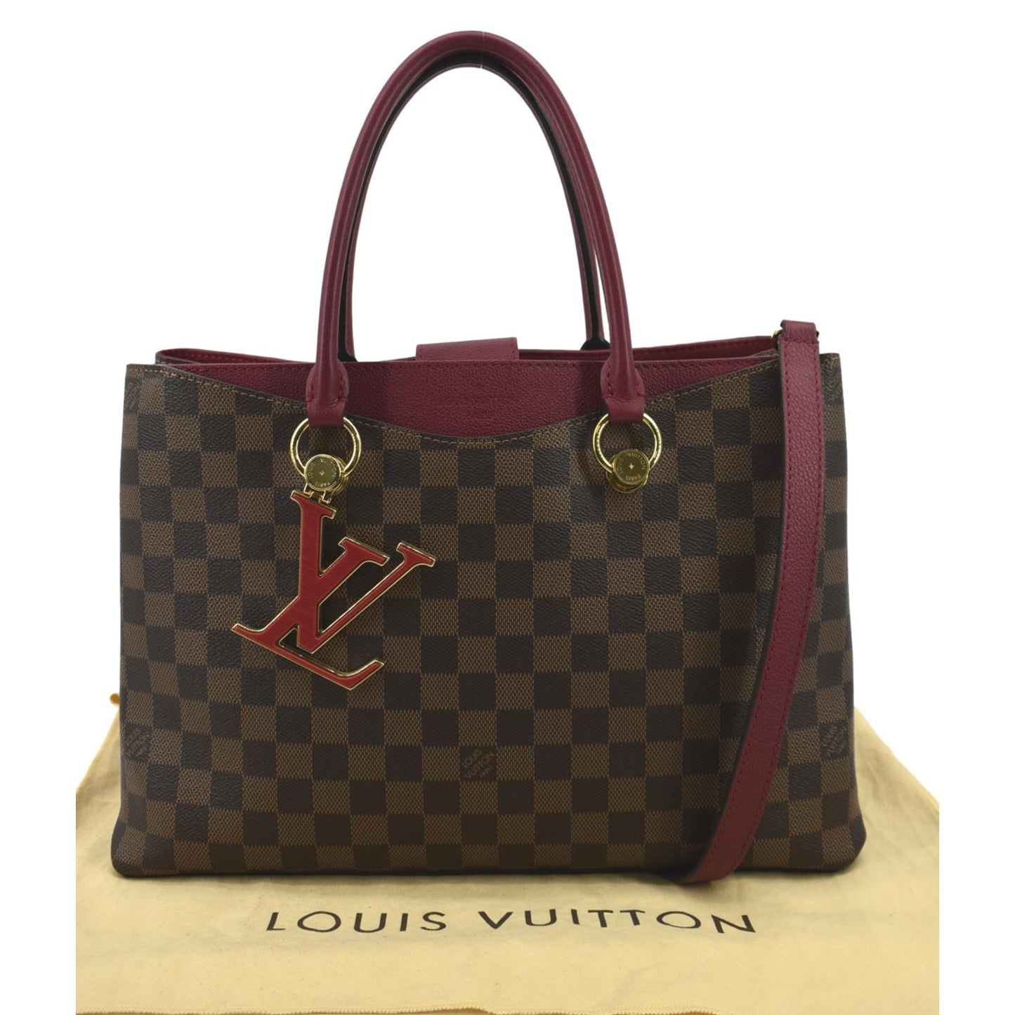 LOUIS VUITTON LV Riverside Damier Ebene Shoulder Bag Brown