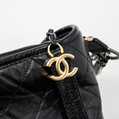 Chanel small Gabrielle hobo bag calfskin black multicolour Hardware
