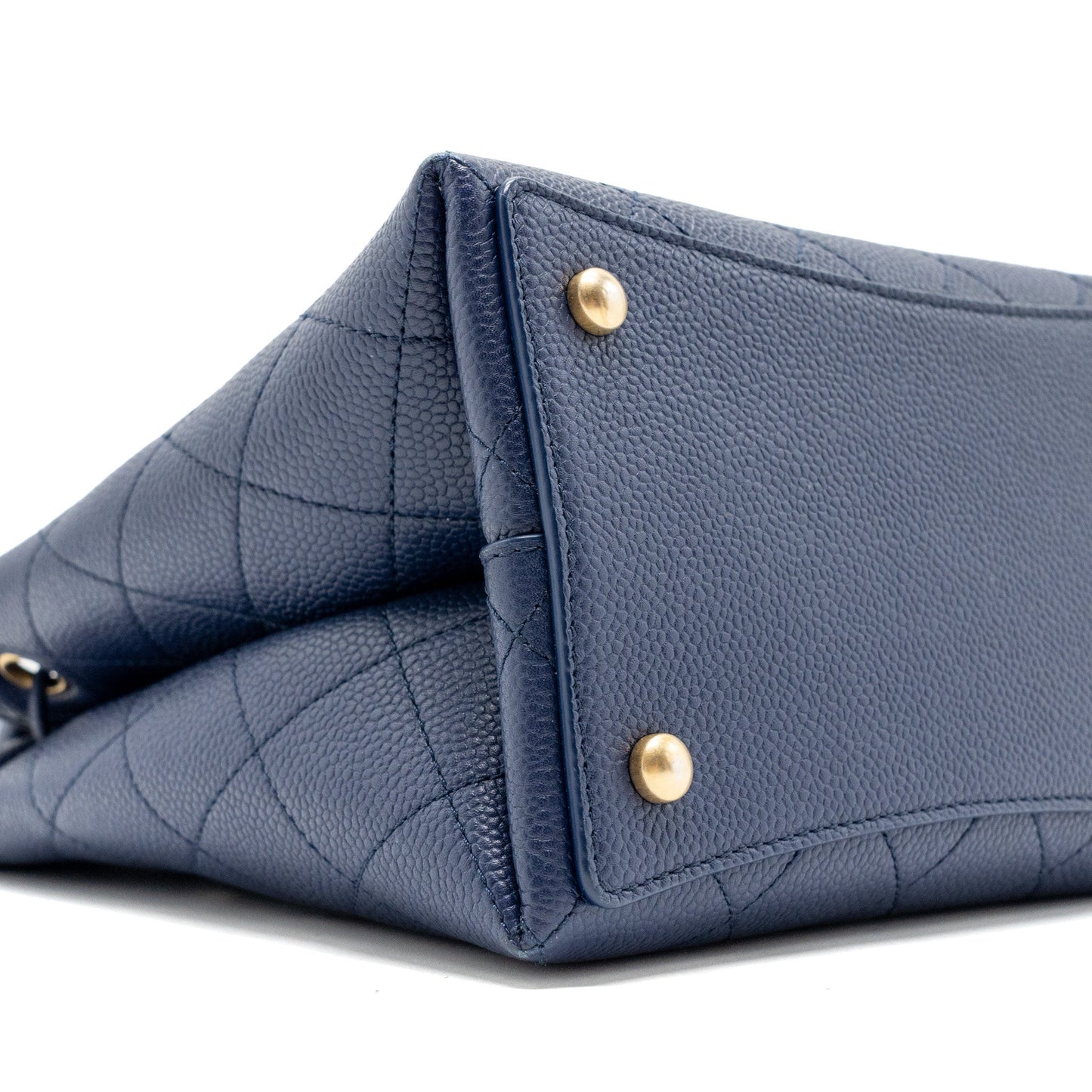 Chanel Top Handle Drawstring Bucket Bag Caviar Navy