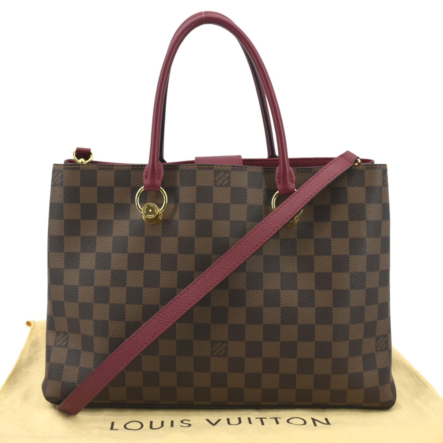 LOUIS VUITTON LV Riverside Damier Ebene Shoulder Bag Brown