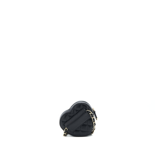 CHANEL 22S Heart Belt Bag Lambskin Black L