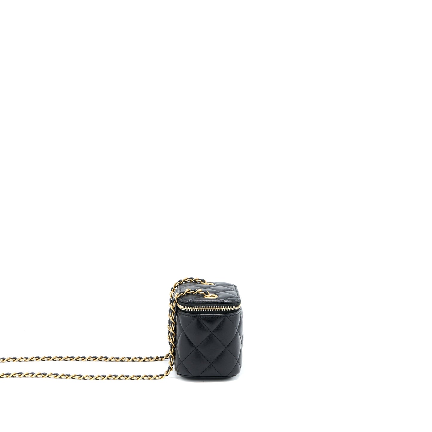 Chanel Pearl Crush Mini Vanity Case Lambskin Black L