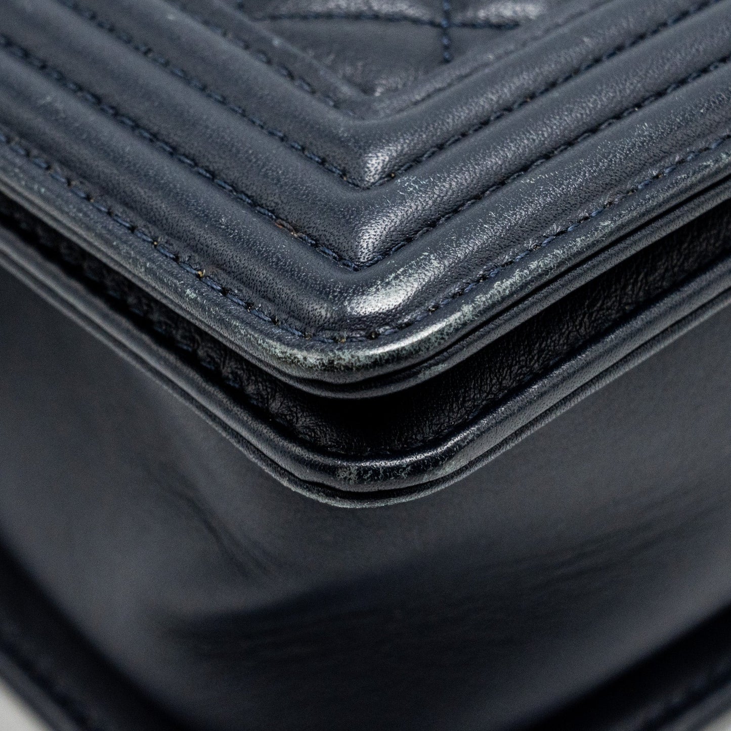 CHANEL Medium Boy Bag Calfskin Navy