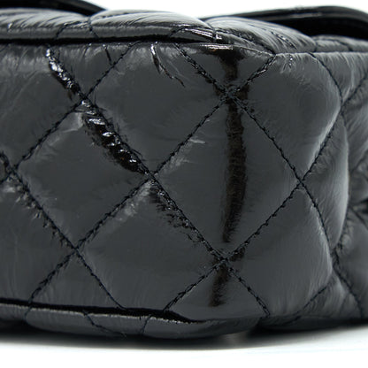 Chanel 23C Small Hobo Bag Shiny Calfskin Black Brushed  (Microchip)