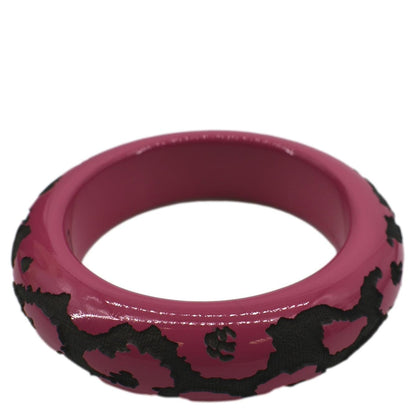 LOUIS VUITTON Leo Bangle Monogram Lacquer Wood Bracelet Fuchsia Pink