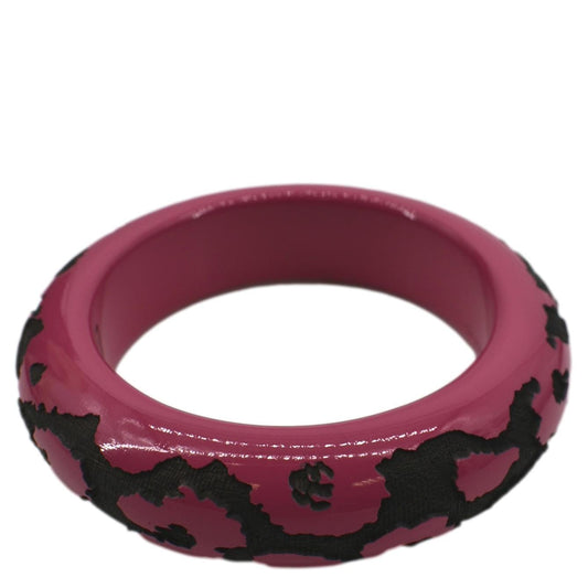 LOUIS VUITTON Leo Bangle Monogram Lacquer Wood Bracelet Fuchsia Pink