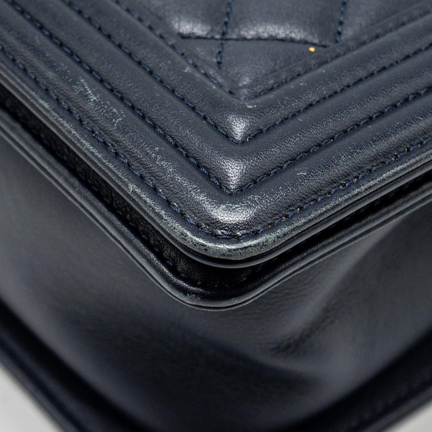 CHANEL Medium Boy Bag Calfskin Navy