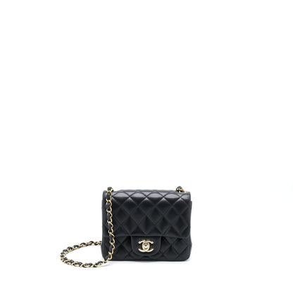 Chanel Mini Square Flap Bag Lambskin Black L