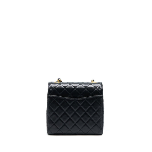 Chanel 22K Retro Classic New Square Flap Bag Goatskin Black with  (Microchip)