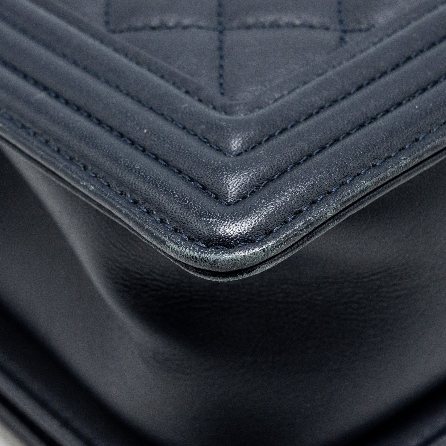 CHANEL Medium Boy Bag Calfskin Navy