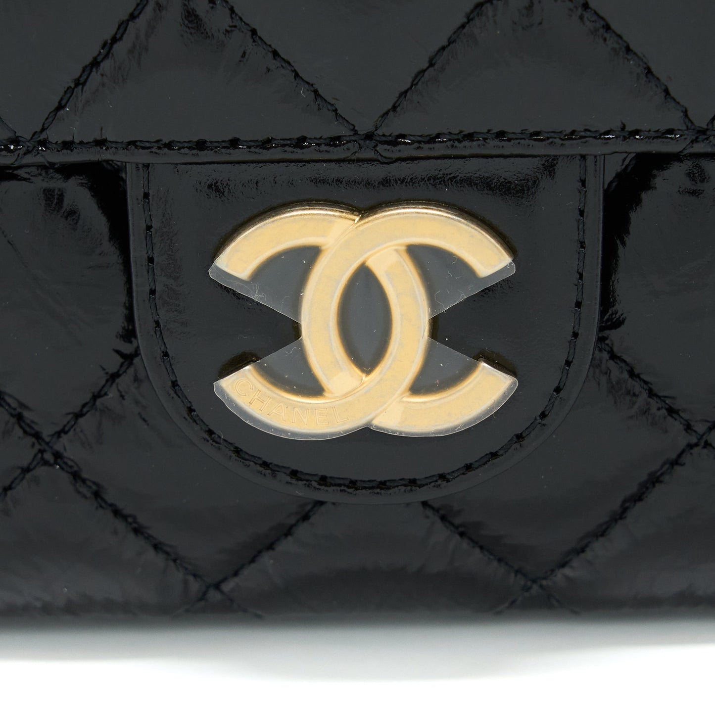 Chanel 23C Small Hobo Bag Shiny Calfskin Black Brushed  (Microchip)