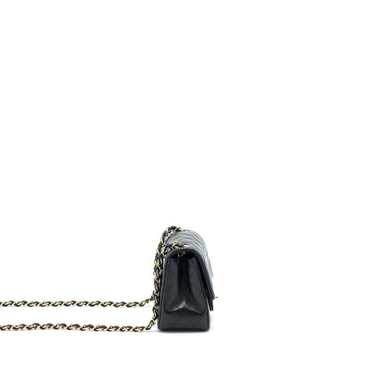 Chanel Mini Square Flap Bag Lambskin Black L