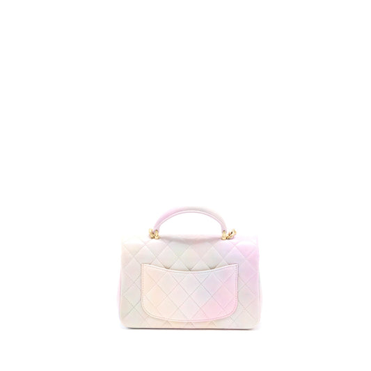 Chanel Top Handle Mini Rectangular Flap Ombré Multicolour Lambskin  (Microchip)