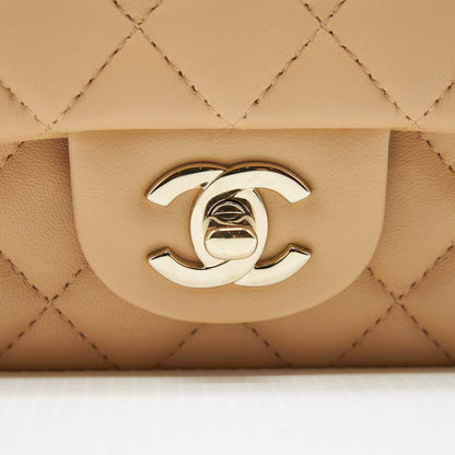 Chanel Mini Rectangular Lambskin Beige L