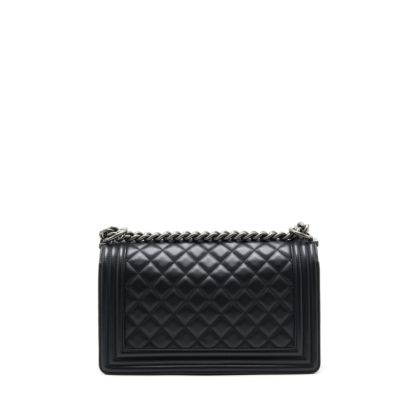 Chanel medium boy black Lambskin Ruthenium