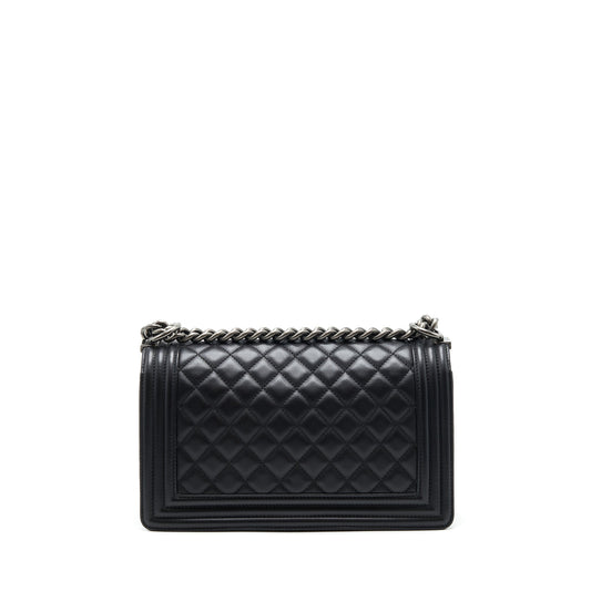 Chanel medium boy black Lambskin Ruthenium