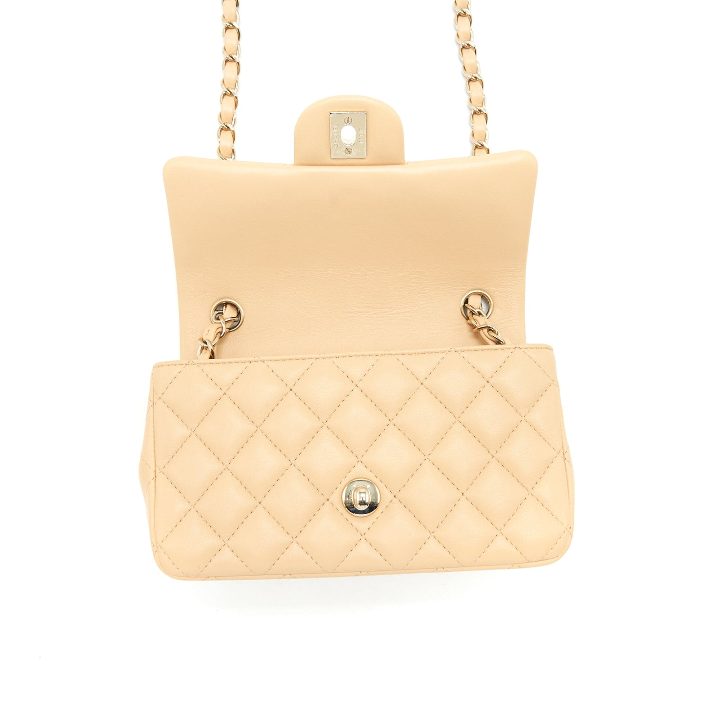 Chanel Mini Rectangular Lambskin Beige L