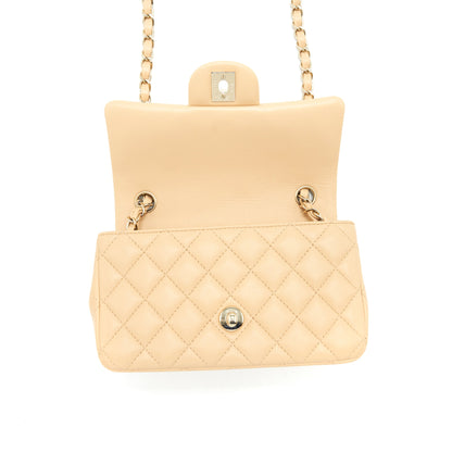 Chanel Mini Rectangular Lambskin Beige L