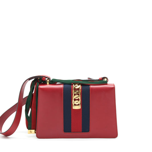 Gucci Small Sylvie Shoulder Bag Red