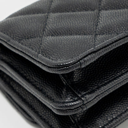 Chanel 22s Mini Clutch With Chain Caviar Black