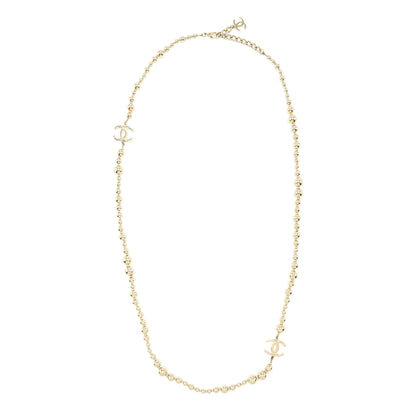 Chanel Long Necklace Light Gold Tone