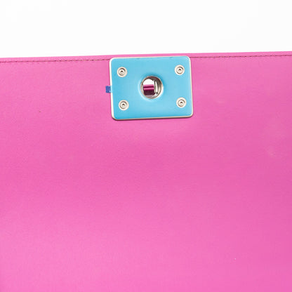 Chanel Medium Boy Bag Python Pink Brushed