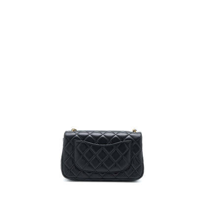 Chanel Pearl Crush Mini Rectangular Flap Bag Lambskin Black Brushed