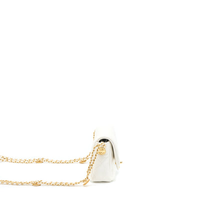 Chanel 22A Mini Square Flap Bag Caviar White Brushed  (Microchip)