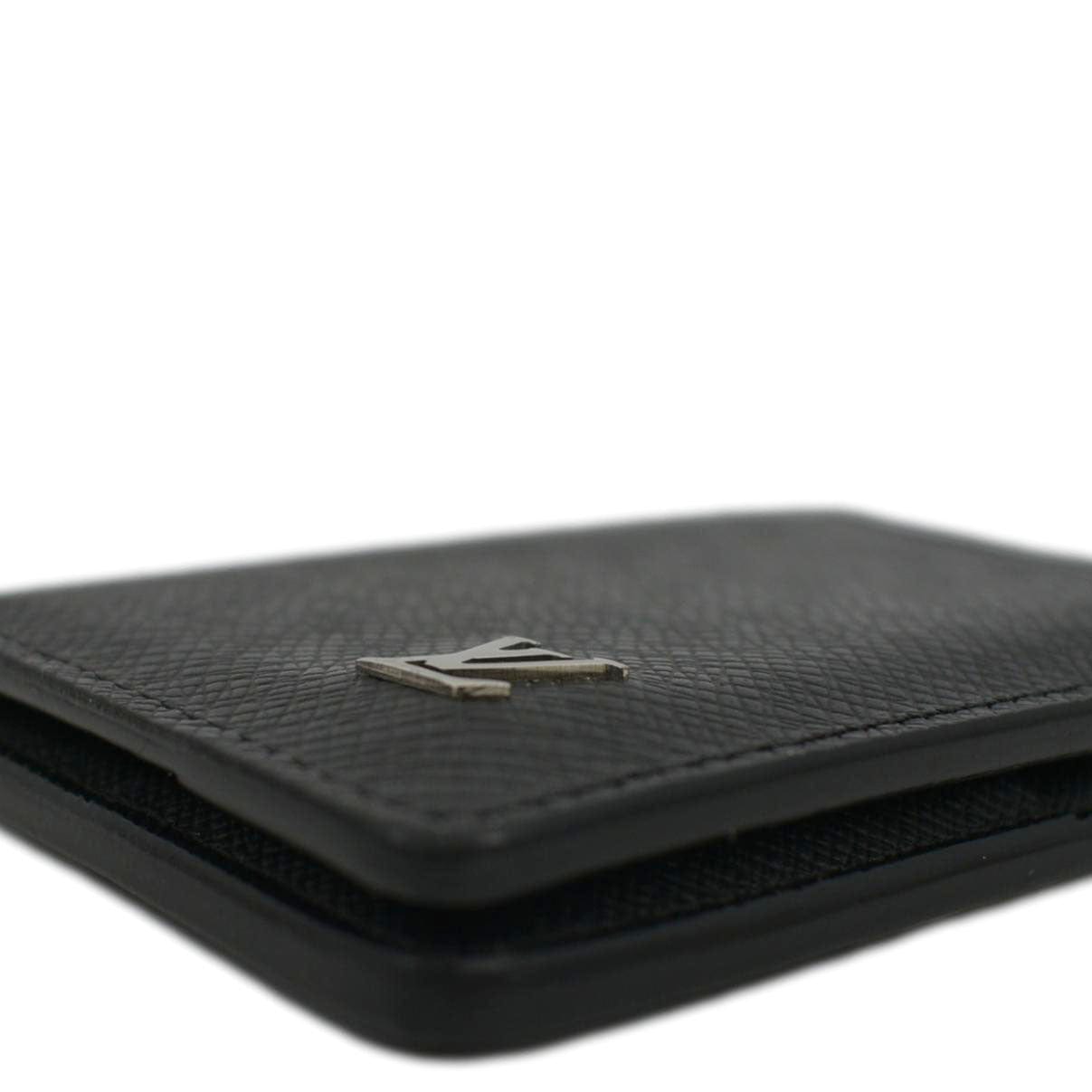 LOUIS VUITTON Taiga Leather Pocket Organizer Zippy Wallet Black