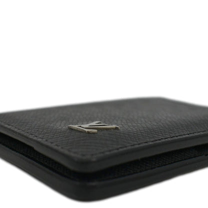 LOUIS VUITTON Taiga Leather Pocket Organizer Zippy Wallet Black
