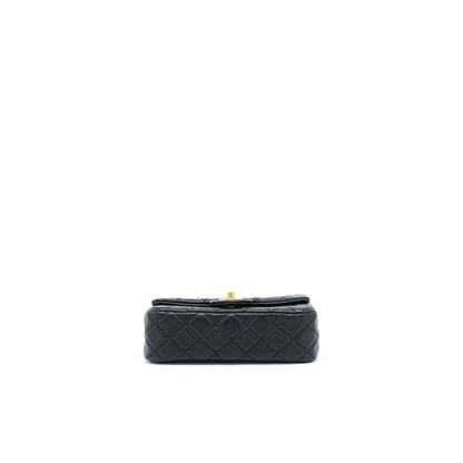 Chanel Pearl Crush Mini Rectangular Flap Bag Lambskin Black Brushed