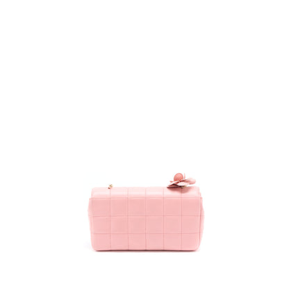 Chanel Camellia Mini Flap Bag Lambskin Pink